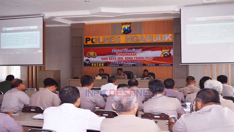 DANDIM 0810/Nganjuk Hadiri Rakor Pam Idul Adha Th. 2017