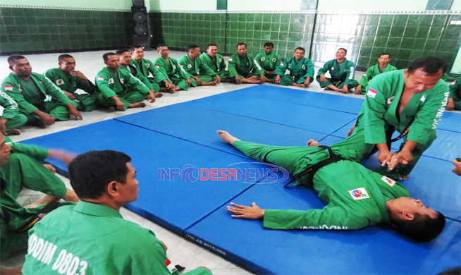 Dengan Asah Kemampuan Bela Diri, Prajurit Kodim Madiun Latihan Yongmoodo.