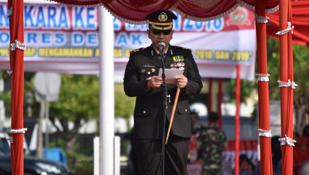 Peringatan Hut Bhayangkara Ke 72 Polres Demak Gelar Upacara
