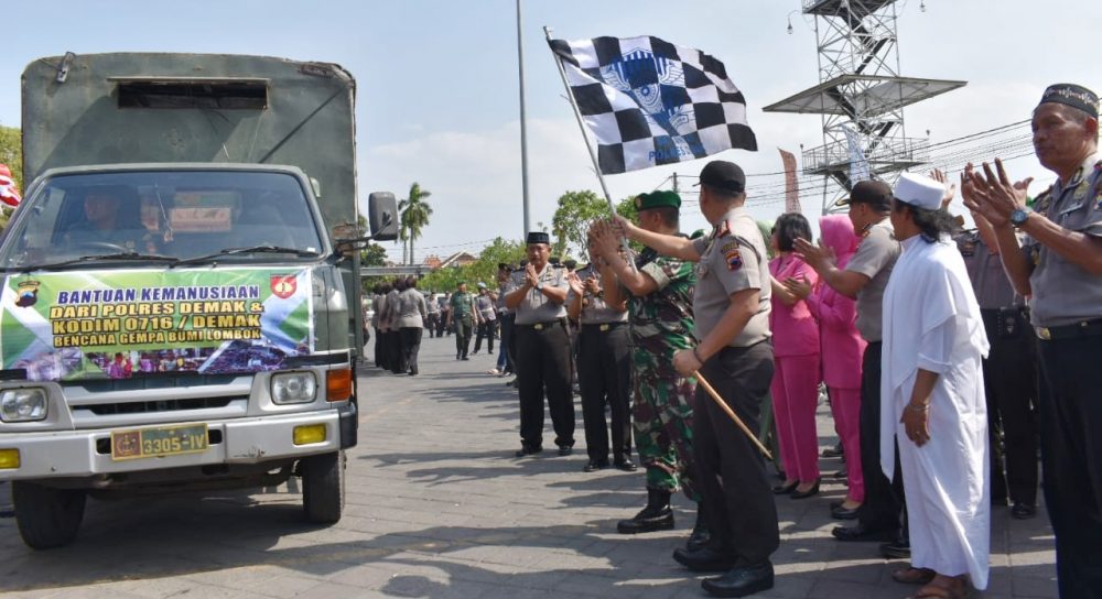 Polres Dan Kodim 0716/Demak Kirim Bantuan Ke Lombok