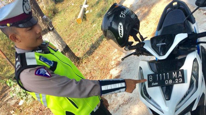 Honda Vario Bernomor Plat Mencurigakan Ditangkap Satlantas Blora