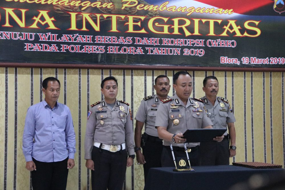 Bupati Apresiasi Deklarasi Pembangunan Zona Integritas Oleh Polres Blora