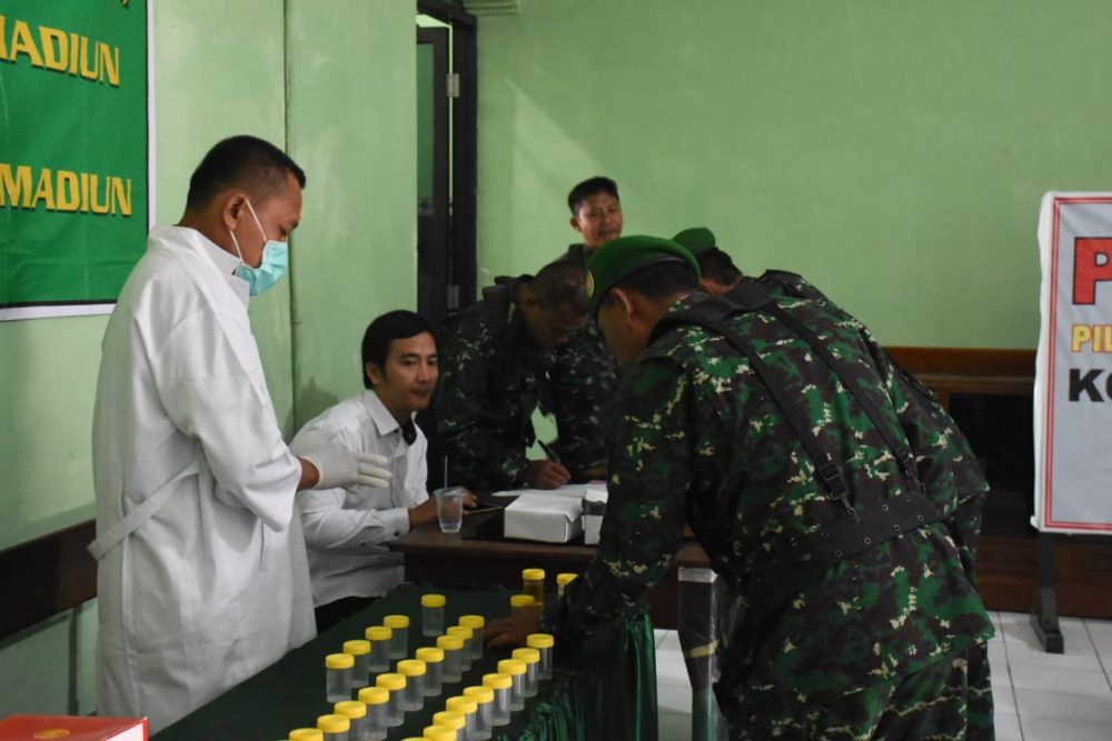 Cegah Pengaruh Narkoba, Kodim 0803/Madiun Gelar Penyuluhan P4GN dan Tes Urine