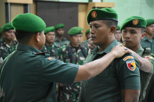 Dandim Madiun Pimpin Upacara Kenaikan Pangkat 58 Anggota Kodim 0803/Madiun