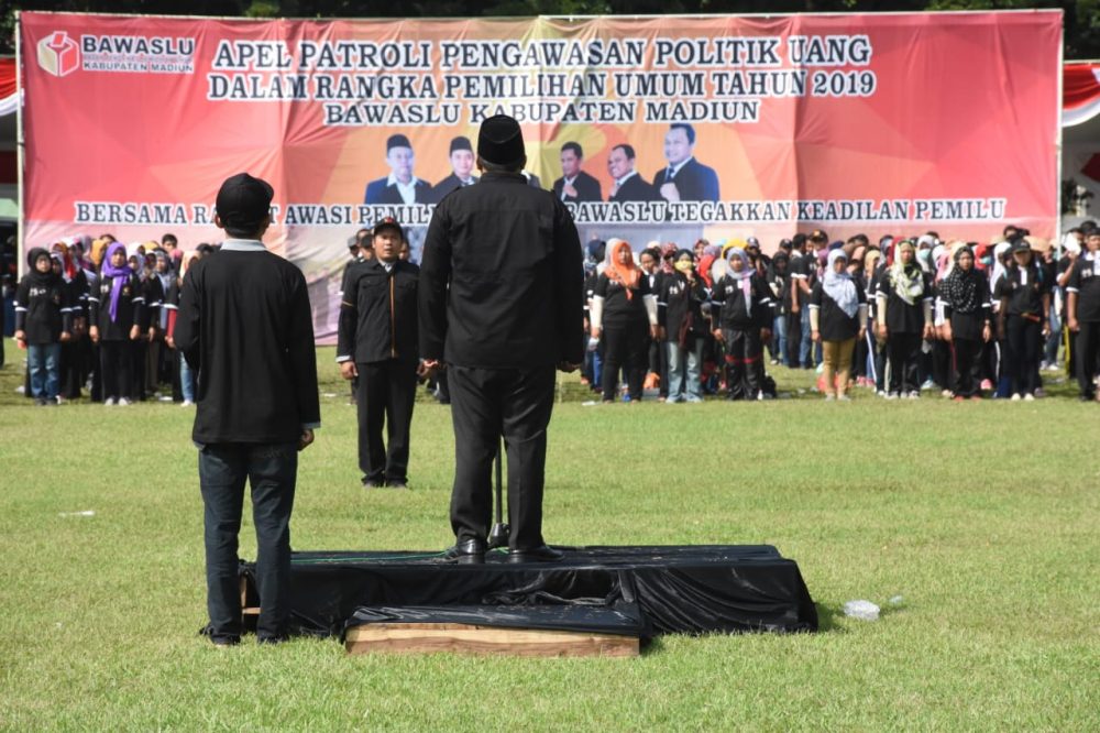 Apel Patroli Pengawasan Pemilu, Dandim  Polri Madiun Siap Besinergi Amankan Pemilu Serentak 2019