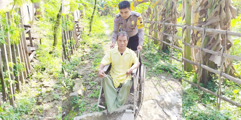 Bhabhinkamtibmas Kelurahan Sonorejo Bantu Penderita difabel Ke TPS