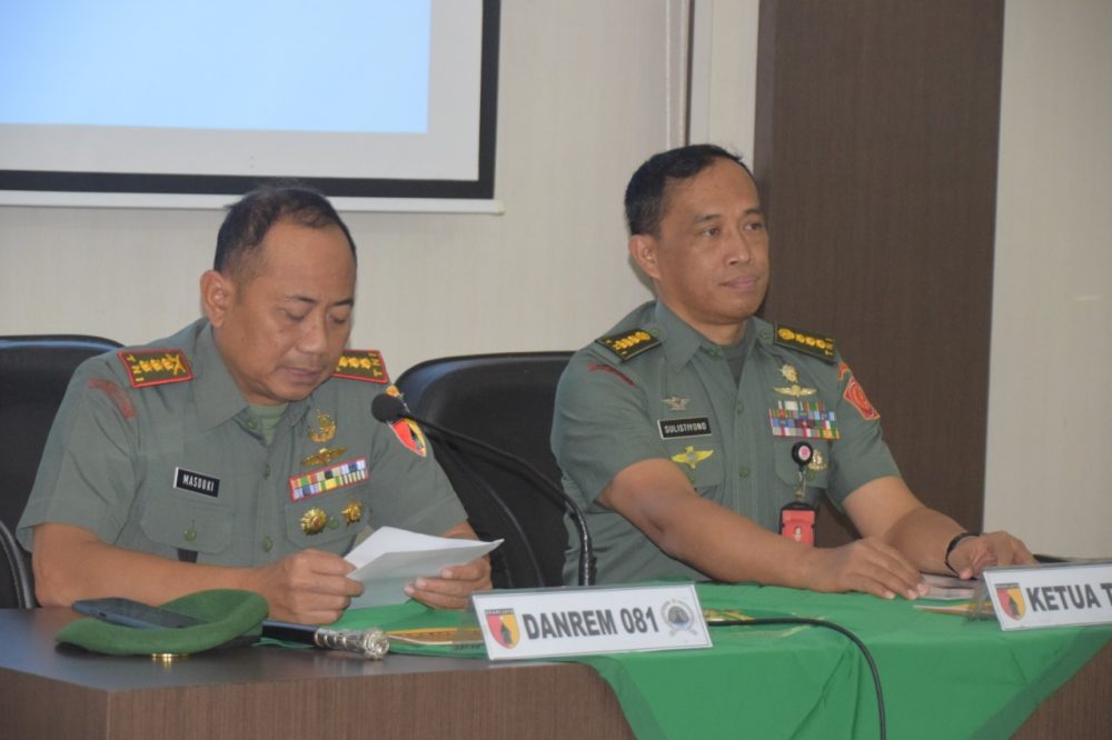 Berupaya Tingkatkan Kinerja Satuannya, Danrem 081/DSJ Sambut Baik Kehadiran Tim Wasrik Itjen TNI