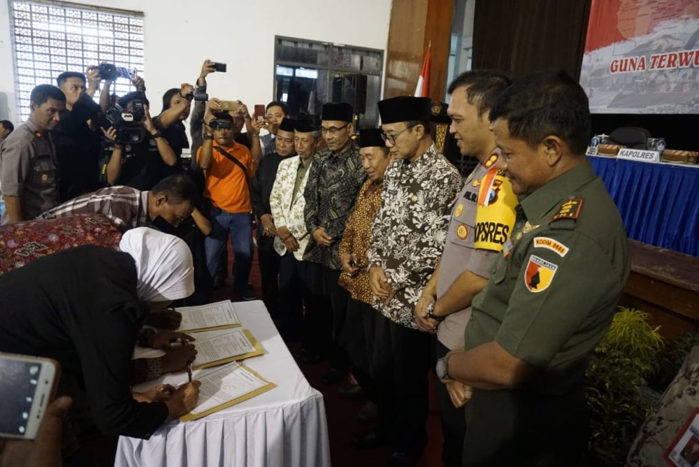 Dandim Ngawi bersama Jajaran Forkopimda Ikuti Rakor Dan  Deklarasi Damai Pilkades Serentak