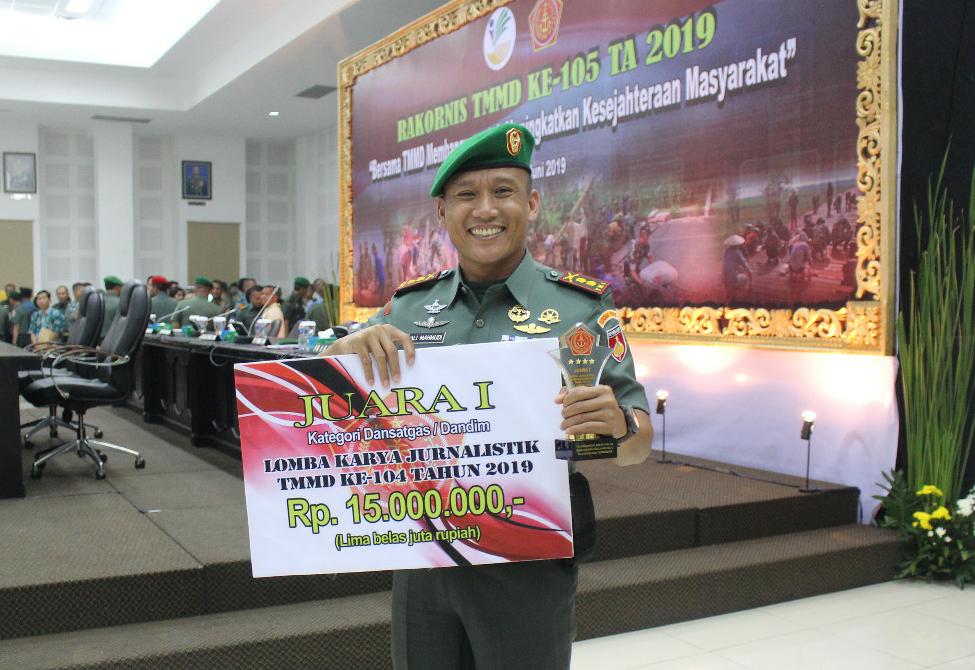 Lomba Jurnalistik TMMD Reg 104, Dandim 0721/ Blora Raih Jura 1 Kategori Dansatga