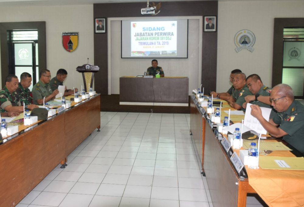 asrem 081/DSJ Pimpin Sidang Jabatan Perwira