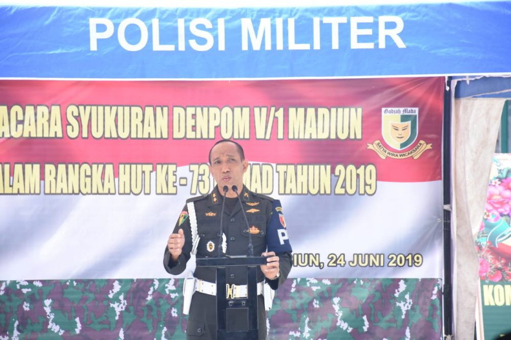 Dandim Madiun Hadiri Syukuran HUT Pomad Ke – 73 Di Denpom V/1 Madiun