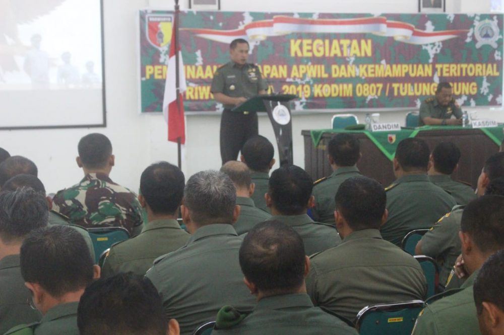 Dandim Buka Binsiap Apwil dan Puanter Triwulan II Tahun 2019 Kodim Tulungagung