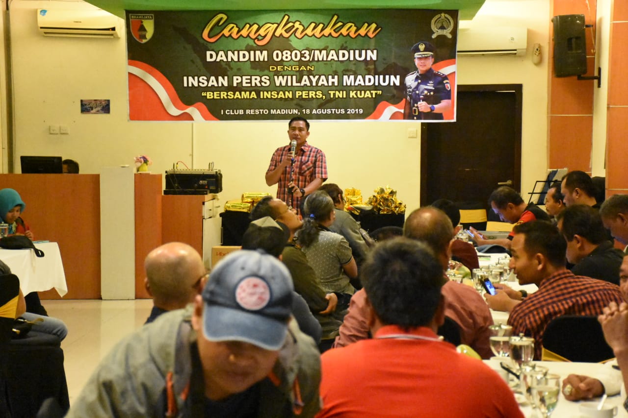 Tingkatkan Sinergitas, Dandim 0803/Madiun Ajak Cangkrukan Insan Pers