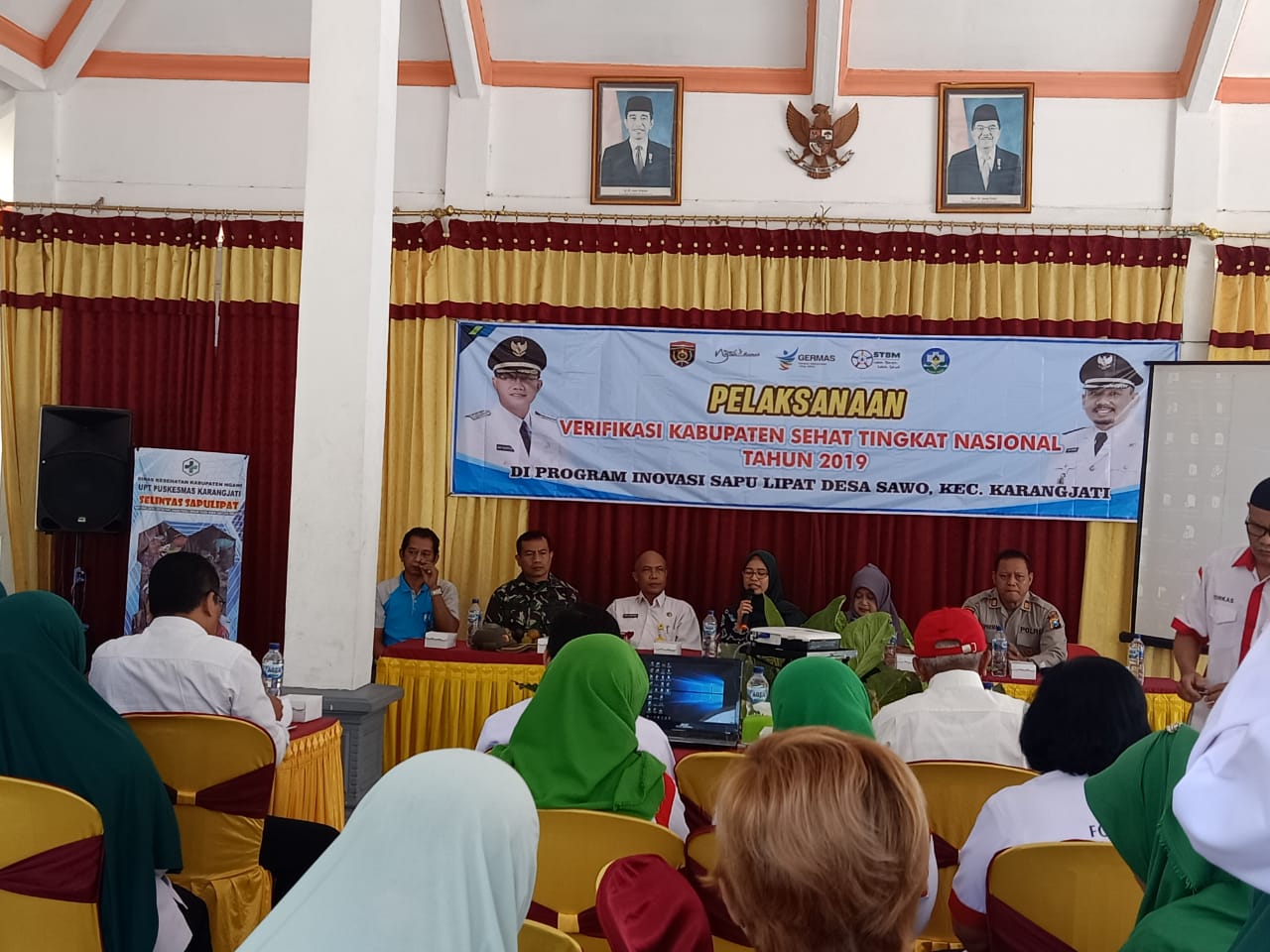Danramil 0805/05 Karangjati Hadiri Giat Verifikasi Kabupaten Sehat Tingkat Nasional