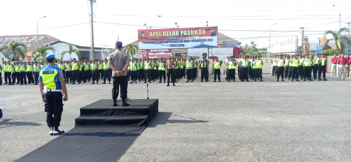 Polres Blora Gelar Apel Gelar Pasukan Dalam Rangka Pengamanan Pelantikan Presiden