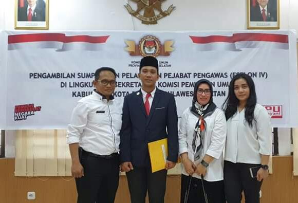 Sekretaris KPU Sulsel Lantik Kasubag Teknis dan Hupmas Lutra Asjaya