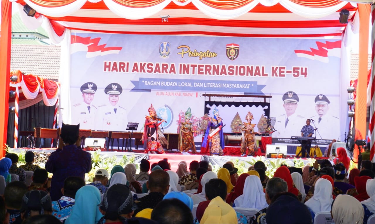 Dandim Ngawi Hadiri Peringatan Hari Aksara Internasional Ke-54 Tahun 2019 Tingkat Provinsi Jawa Timur