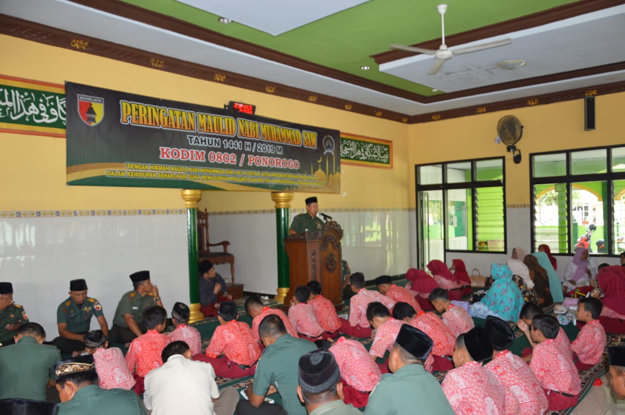 Kodim Ponorogo Peringati Maulid Nabi Muhammad SAW 1441 H / 2019 M.