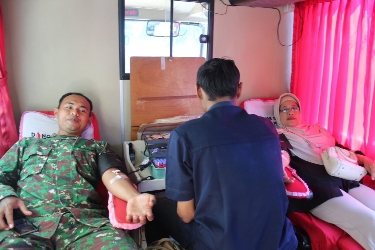 Sambut Hari Juang Kartika, Kodim Wonogiri Gelar Baksos Donor Darah
