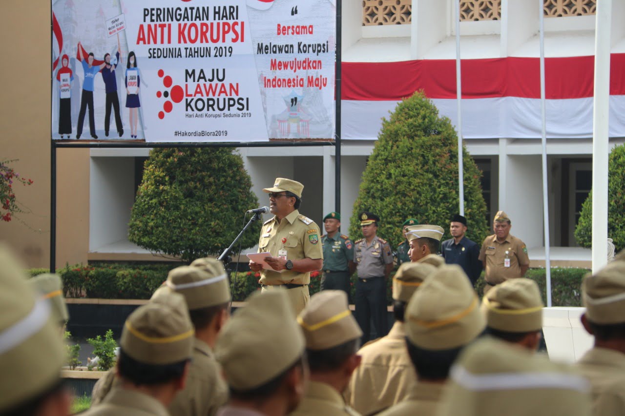 Bupati Djoko Nugroho Pimpin Hakordia Tahun 2019 Dihalaman Kantor Setda Blora