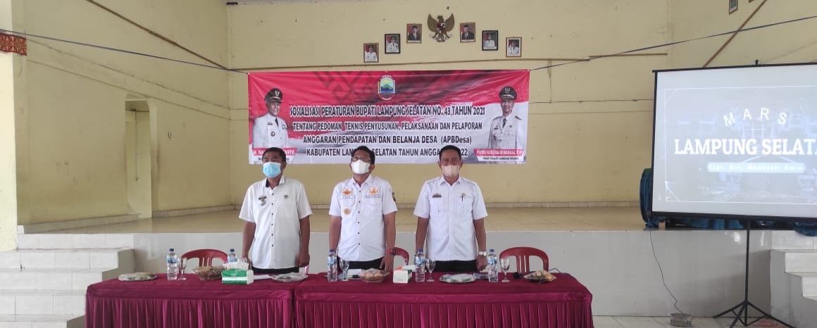 Dinas PMD Lamsel Sosialisasikan Perbub Nomor 43 Ta-2021 Tentang  Teknis Penyusuanan APBDes Ta-2022.