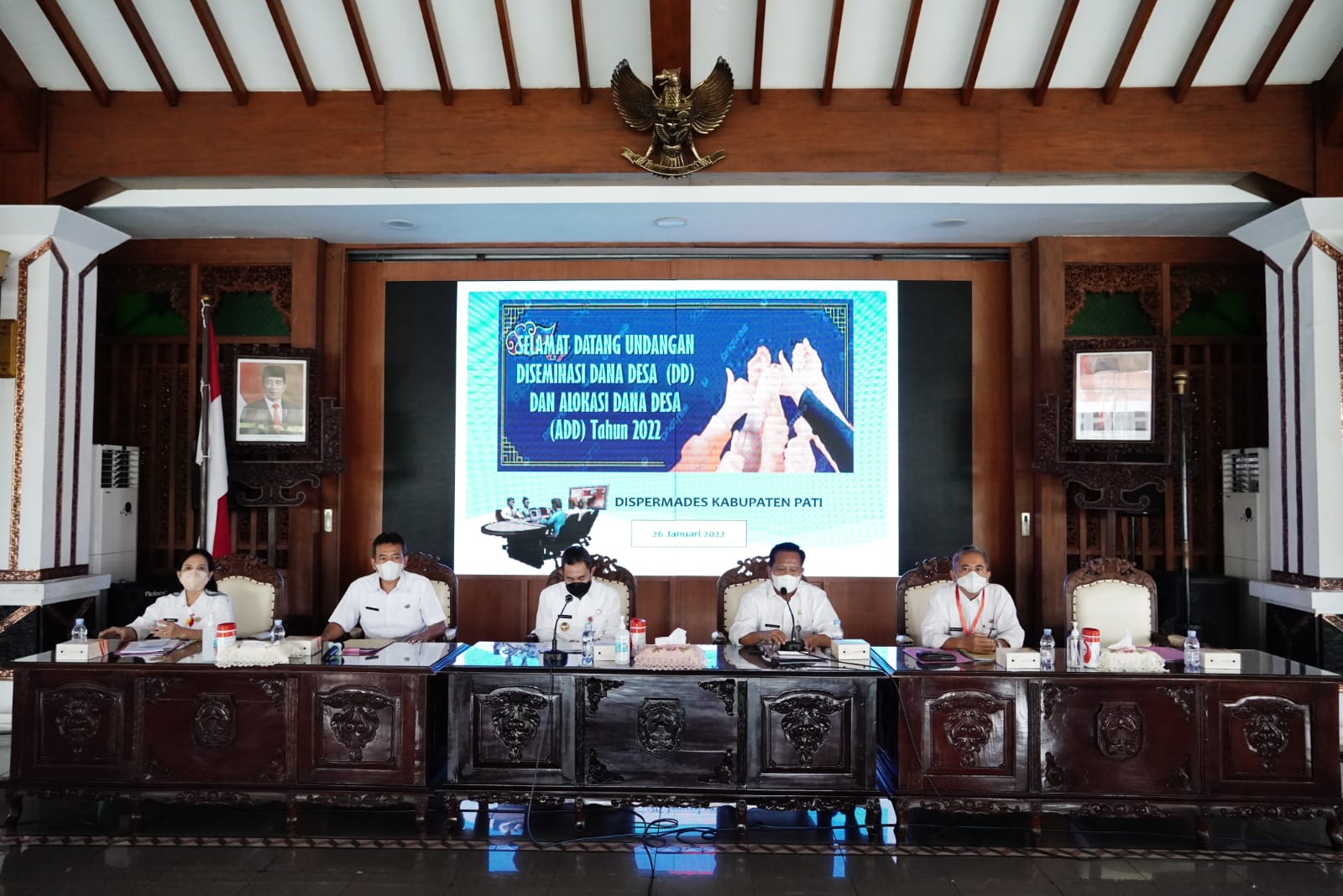 Zoom Meeting, Bupati Gelar Sosialisasi Diseminasi Dana Desa