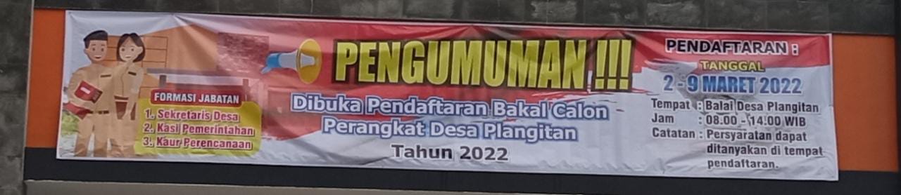 Pemdes Plangitan Buka Pendaftaran 3 Kekosongan Jabatan Perangkat