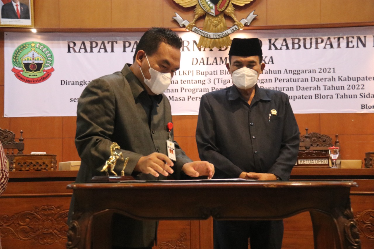 Bupati Blora Apresiasi Persetujuan DPRD Blora Terhadap 3 (tiga) Raperda