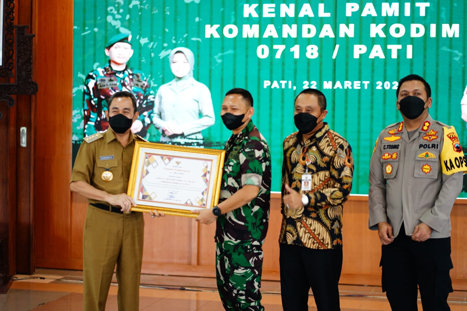 Kenal Pamit Dandim, Bupati Umumkan Level Terbaru PPKM Pati