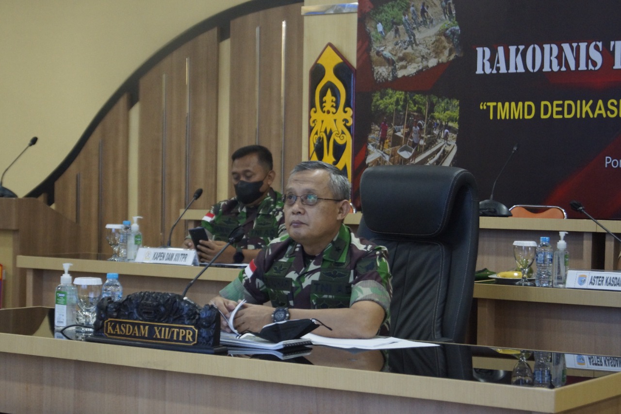 Kasdam XII/Tpr Ikuti Rakornis TMMD ke-133 TA 2022