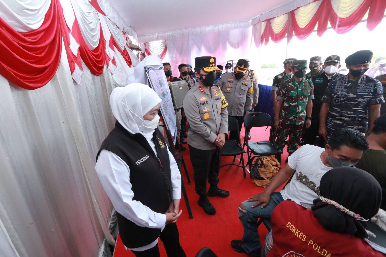 Forkopimda Bersama Kapolda Jatim Cek Pos Pam dan Pos Yan