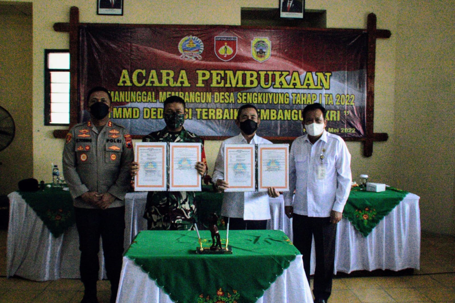 Kapolres dan Dandim 0718/Pati Dampingi Bupati Pati Buka TMMD Sengkuyung Tahap I Ta. 2022