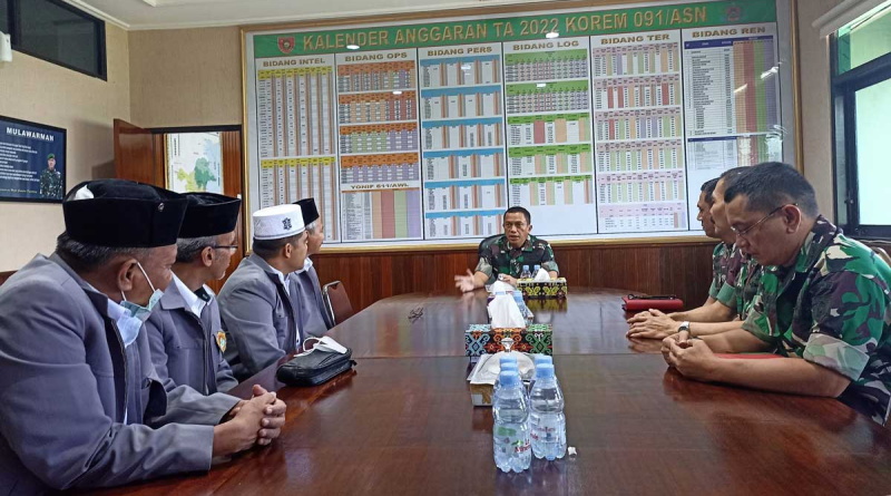 LDII Kaltim Audiensi dengan Danrem 091/ASN Siap Kolaborasi Tingkatkan SDM