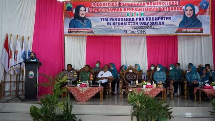 Ketua TP-PKK Lamsel Berikan Pembinaan TP PKK Se-Kecamatan Way Sulan