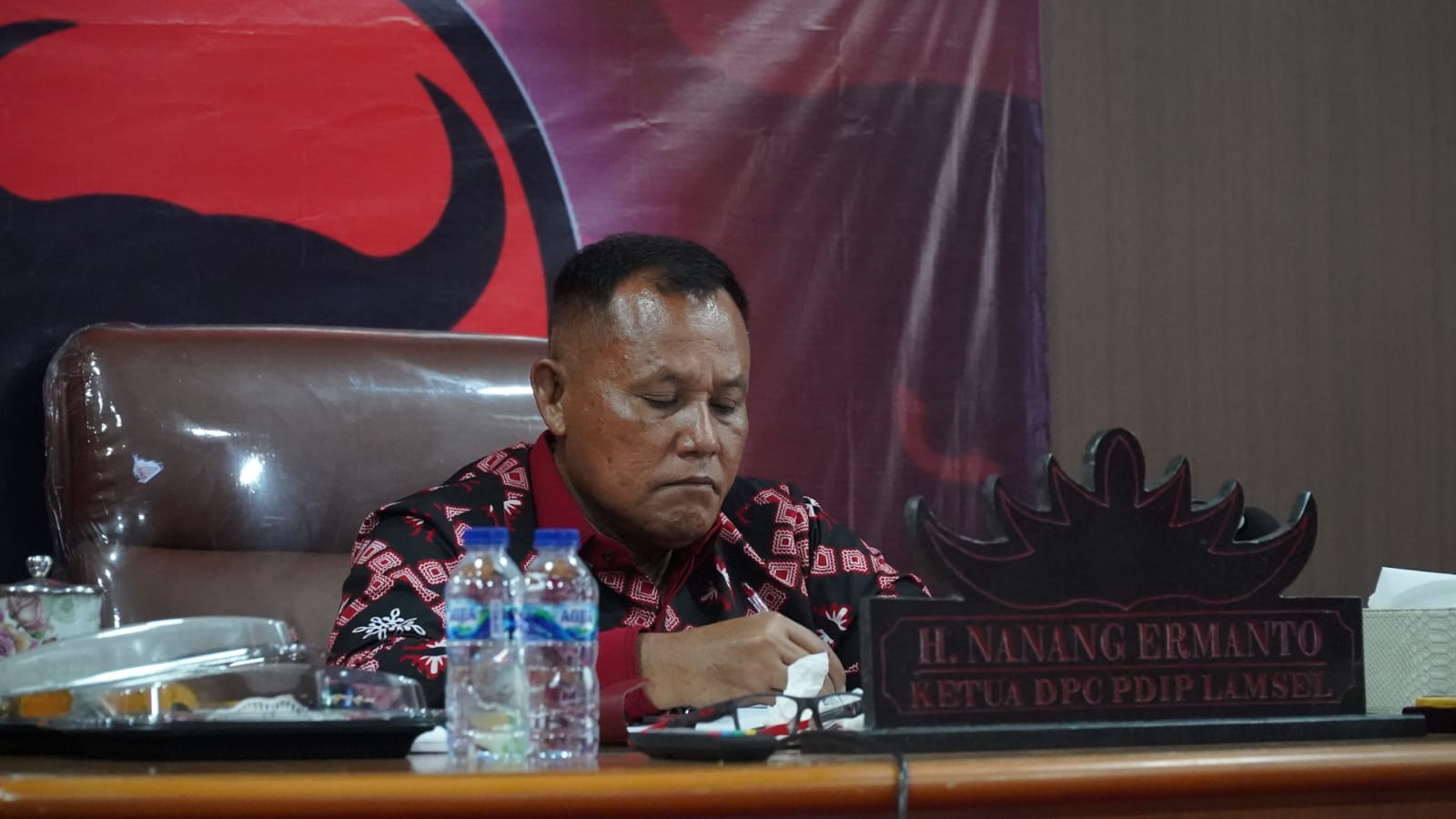 Secara Virtual Ketua DPC PDI Perjuangan Lamsel Ikuti Pembekalan Anti Korupsi Partai Politik oleh KPK RI