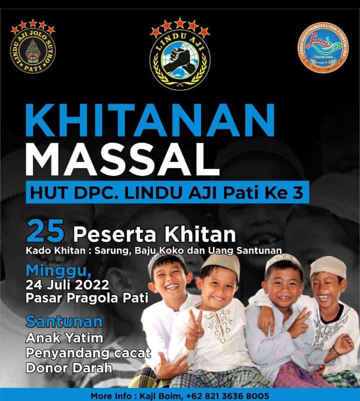 HUT ke 3 DPC Lindu Aji, H. Ahmad Sulaim Habibi Gelar Khitanan Massal