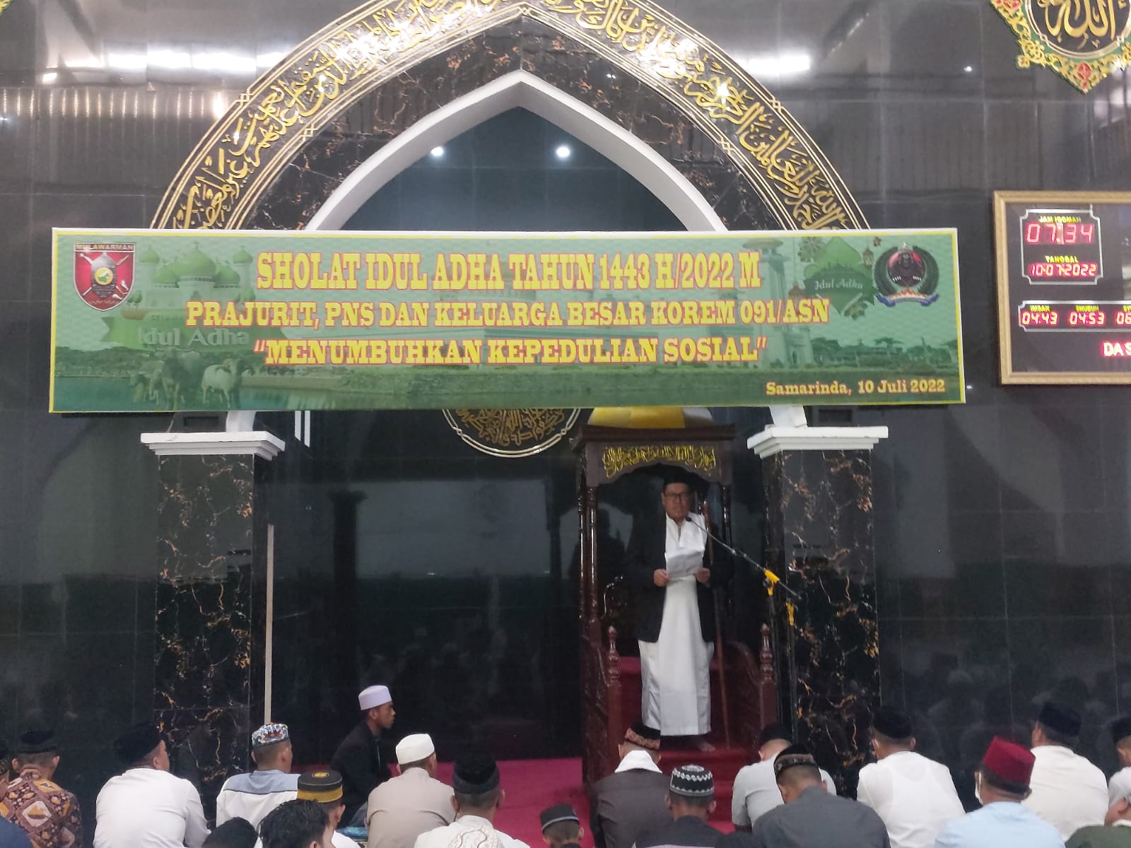 Korem 091/ASN Gelar Salat Idul Adha, Jamaah Padati Masjid Baitussalam