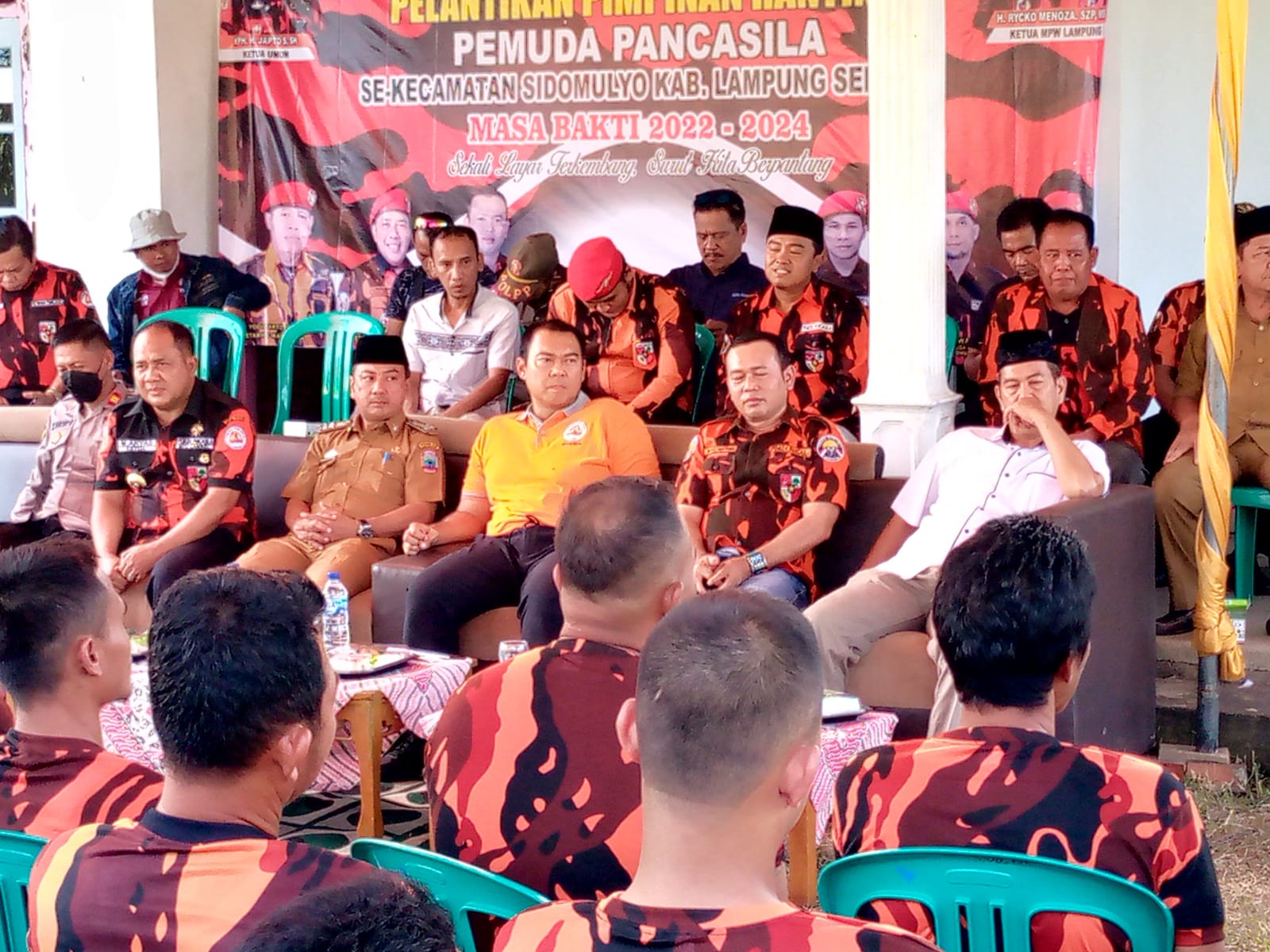 Pimpinan MPC dan MPW Pemuda Pancasila Hadiri Pelantikan Pengurus Ranting Se-Kecamatan Sidomulyo