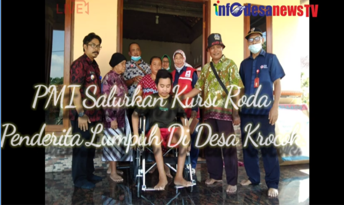 Video PMI Salurkan Kursi Roda Penderita Lumpuh Desa Krocok