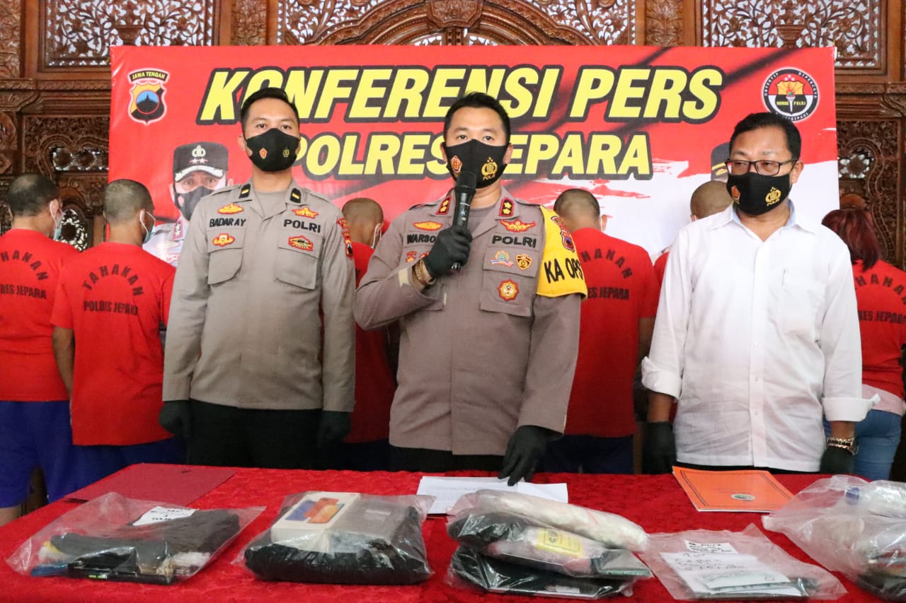 Kapolres Jepara Gelar Kasus Narkoba dan 8 Tersangka