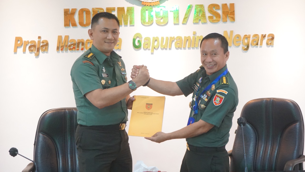 Tim Wasrik Current Audit Itdam VI/Mulawarman Tahun 2022 Kunjungi Korem 091/ASN