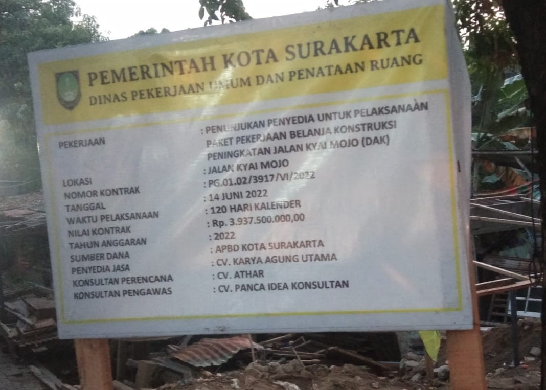 Proyek  Pengaspalan Jalan Kyai Mojo Semanggi Diduga Tidak Transparan