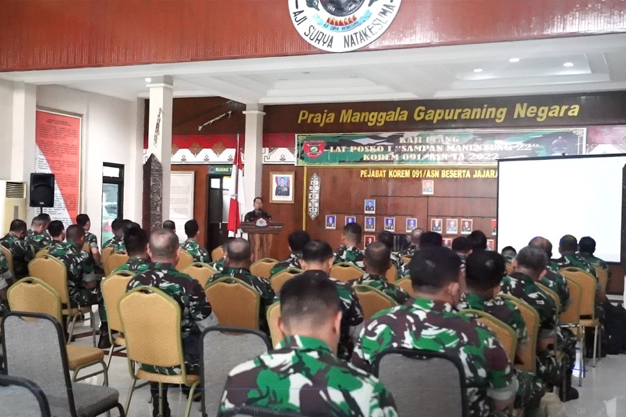 Gladi posko I “Sampan Manuntung 22” Korem 091/ASN, Prajurit Sigap Hadapi Bencana