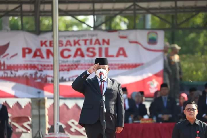 Bupati Lampung Selatan Nanang Ermanto Pimpin Upacara Hari Kesaktian Pancasila