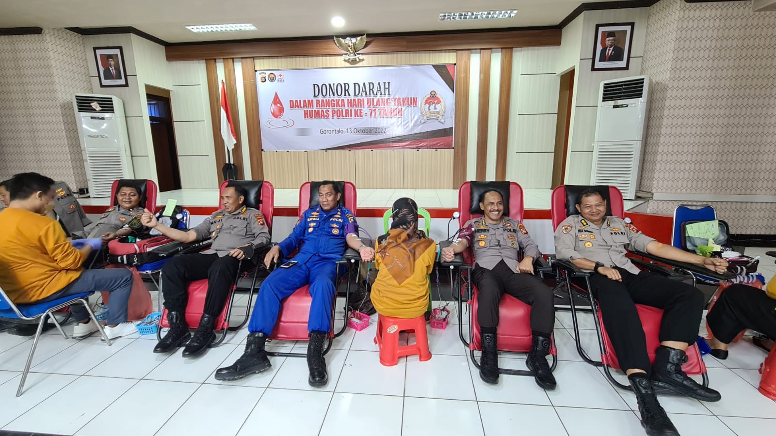 HUT Humas Polri ke-71, Wakapolda Gorontalo Gelar Aksi Kemanusiaan Donor Darah 