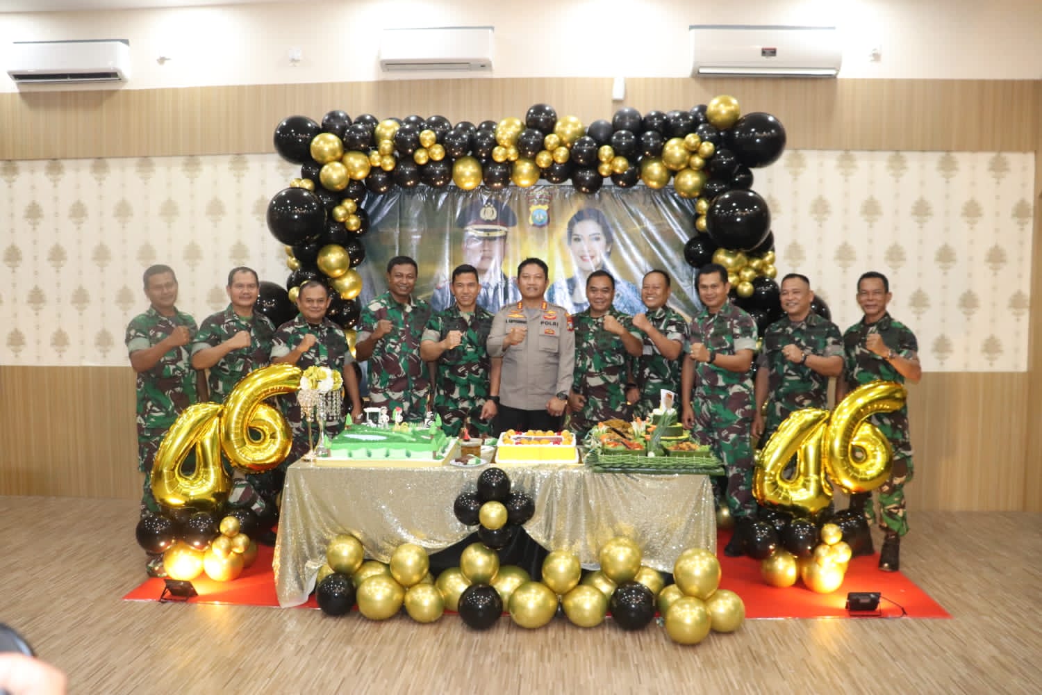 Ultah ke 46 Tahun, Dandim 0315/Tanjungpinang dan Jajaran Berikan Kejutan ke Kapolresta