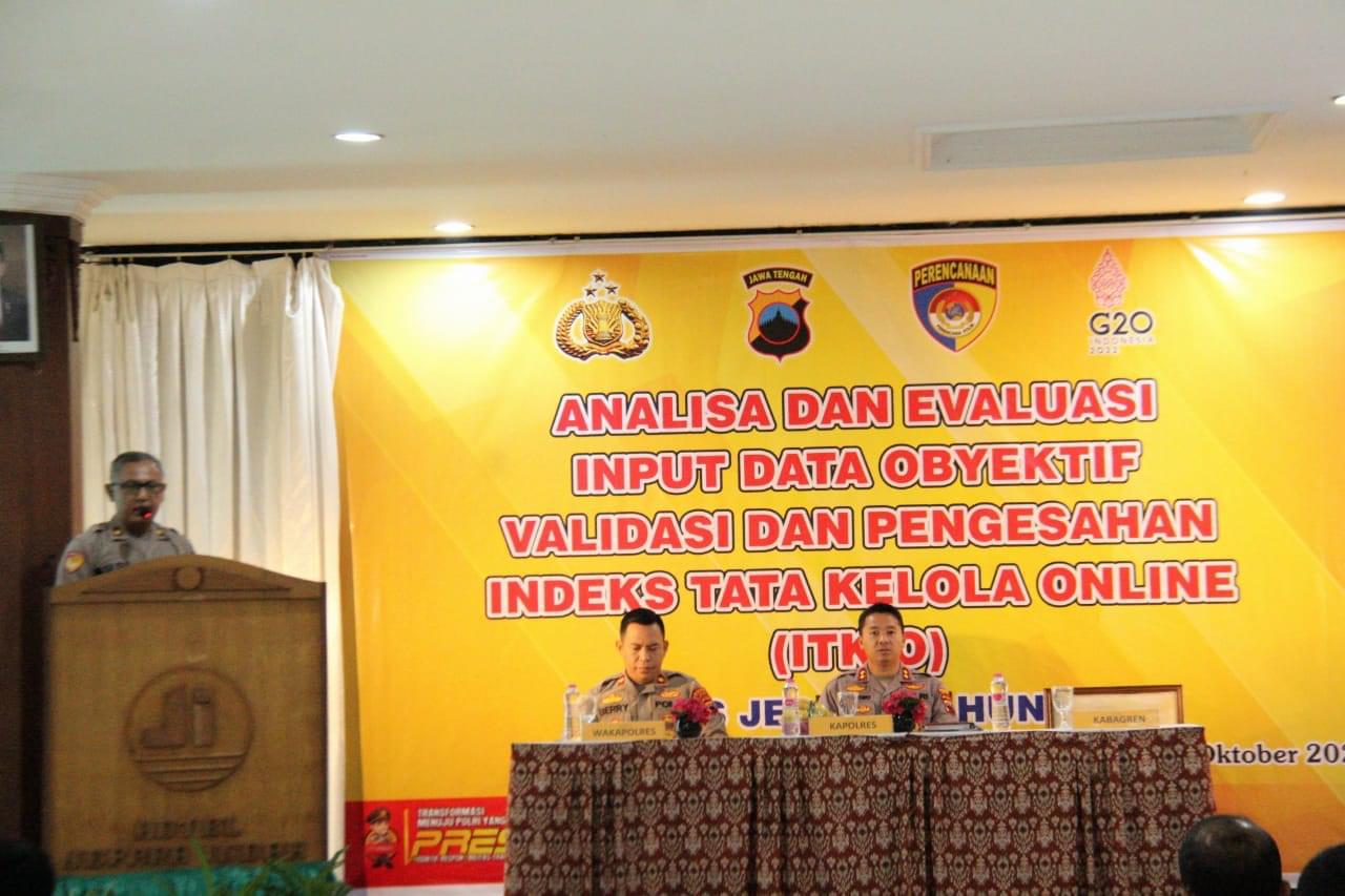 Polres Jepara Gelar Anev Input Data Validasi ITK Online