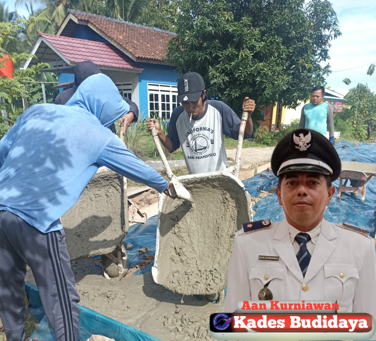 Pemdes Budidaya Bangun Jalan di Dua Titik Gunakan DD dan ADD 2022
