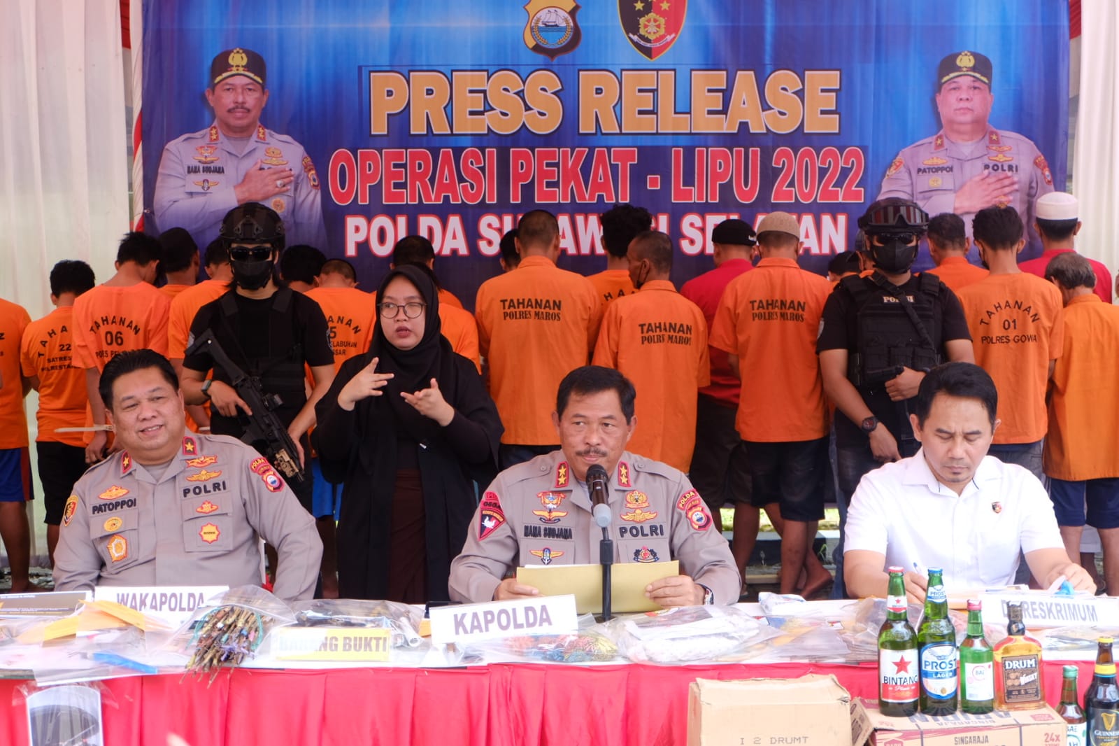 Kapolda Sulsel Gelar Press Release Hasil Operasi PEKAT LIPU 2022