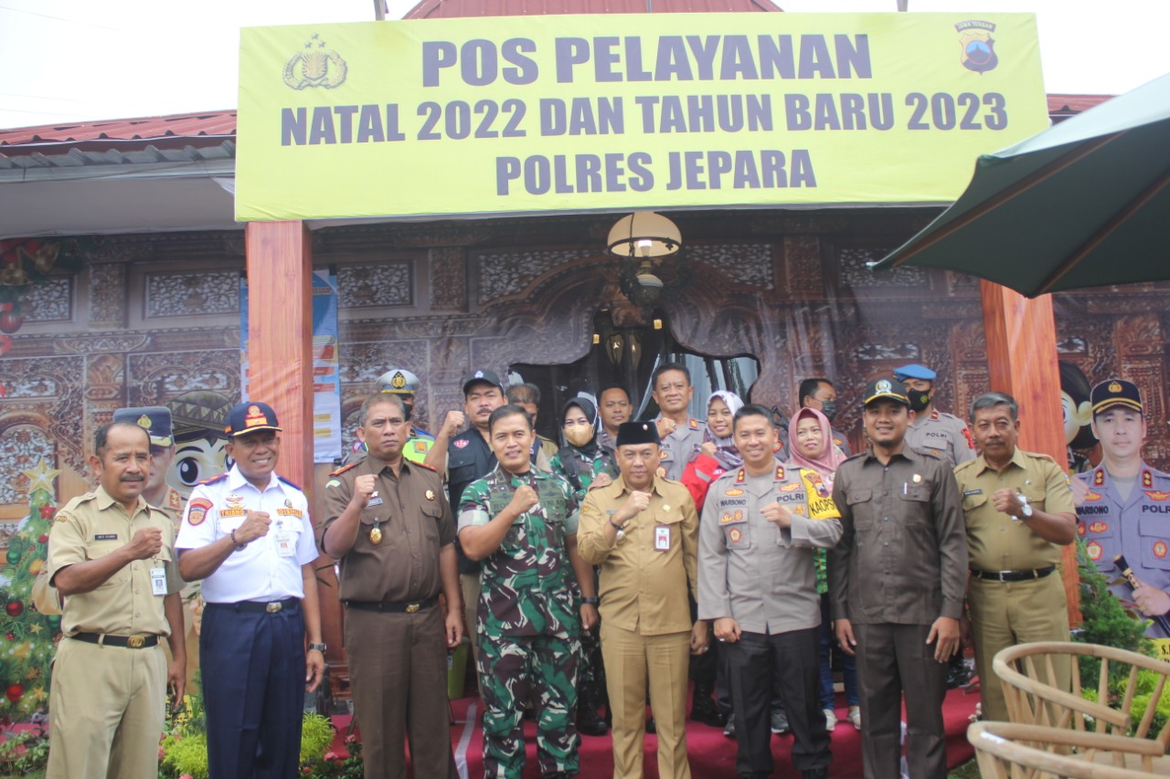 Nataru 2023, Dandim 0719/Jepara dan Kapolres Jepara Tinjau Posko Pengamanan